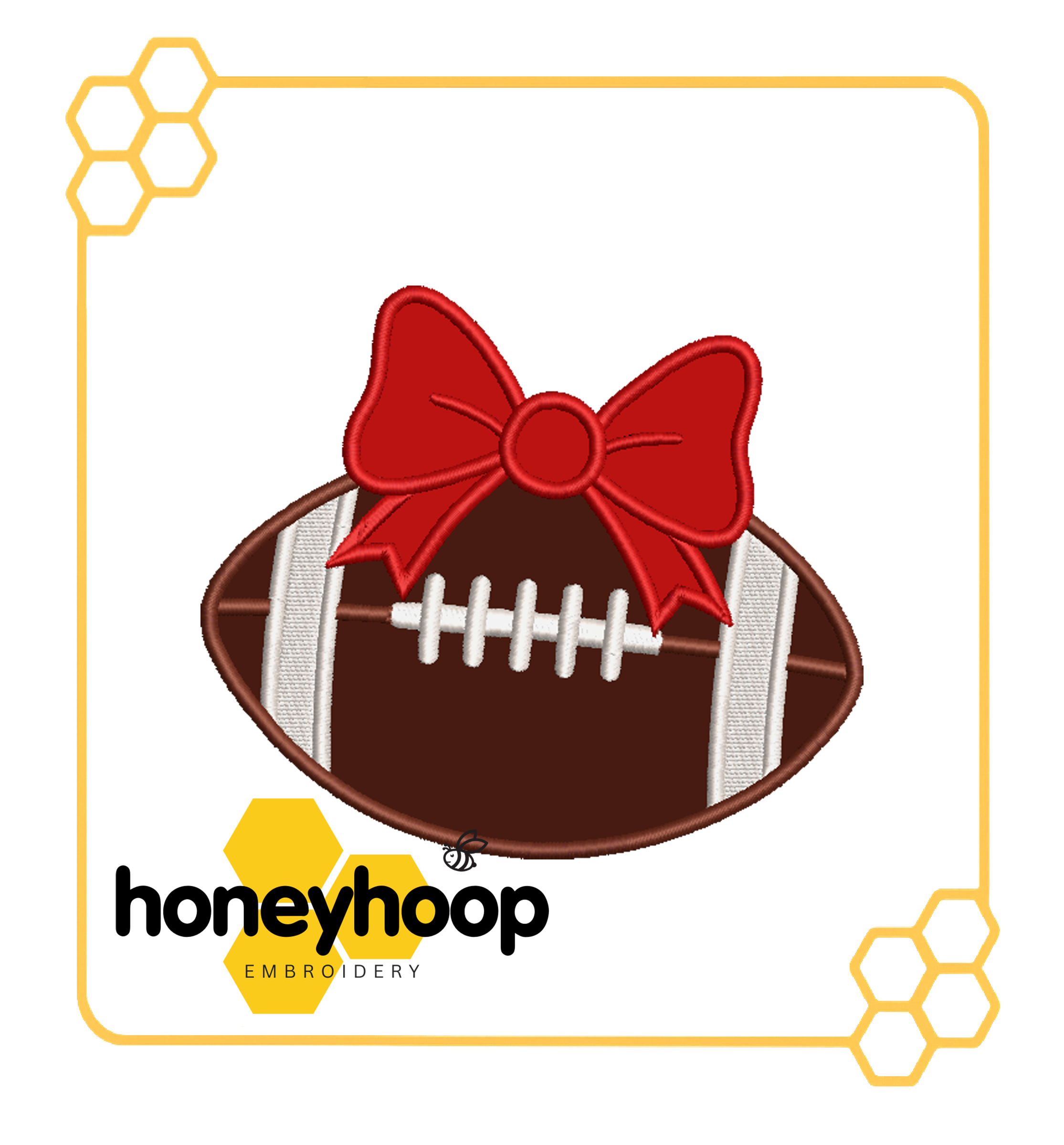 Football Bow Applique